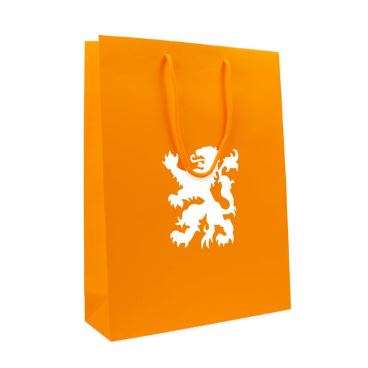Luxe fluor oranje tassen - Leeuw